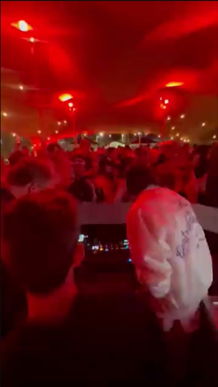 Festival floor under red light